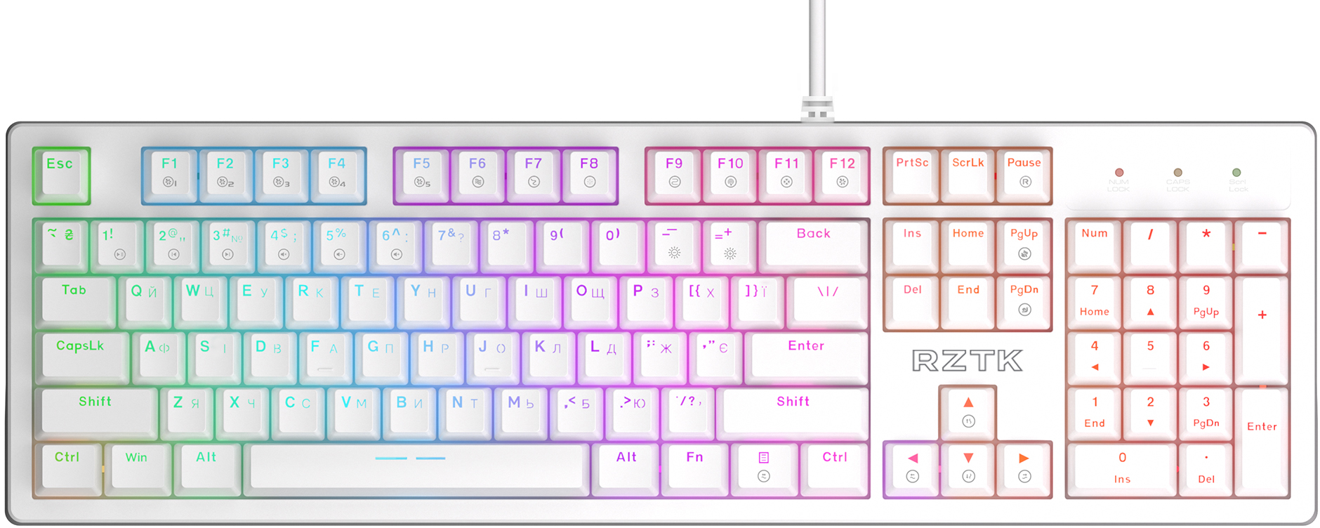 Клавиатура механическая проводная RZTK Bifrost Rainbow Light Kailh