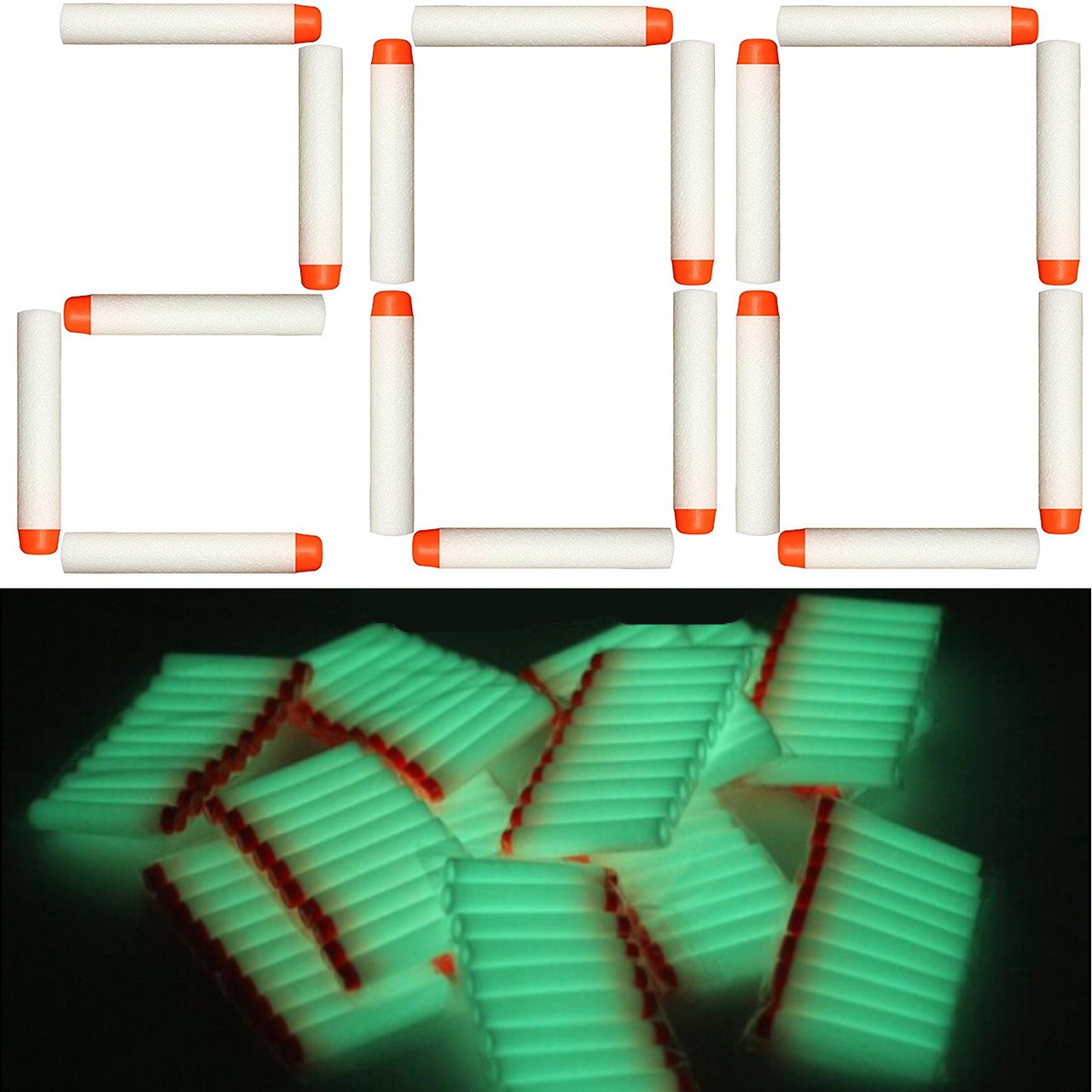 

Игровой Набор из 200 светящихся стрел с мягкими наконечниками, для игрушечного оружия Нерф - Nerf N-Strike Elite