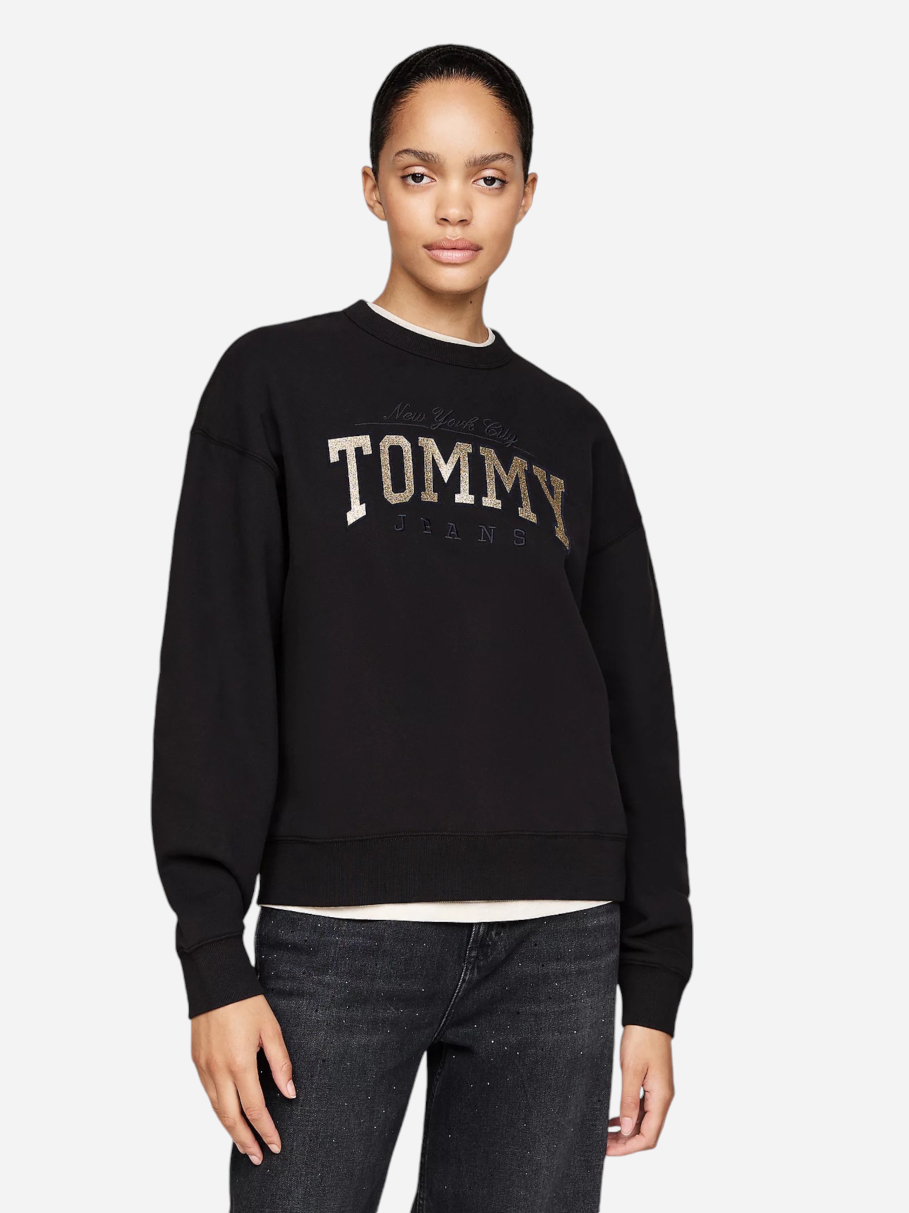 Акція на Світшот жіночий Tommy Hilfiger DW0DW19845-BDS XS Чорний від Rozetka