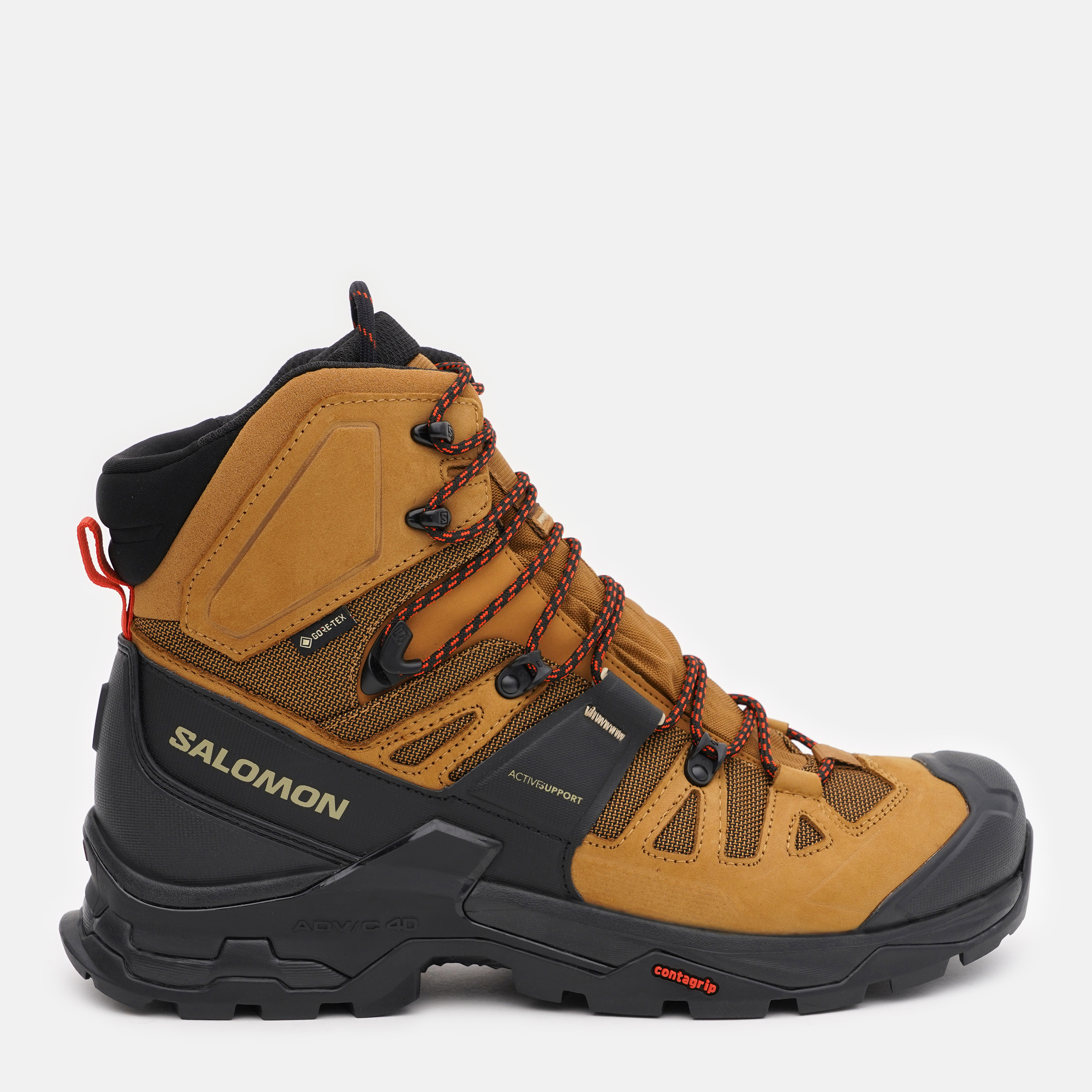 Акція на Чоловічі черевики для туризму високі з Gore-Tex Salomon Quest 4 Gtx L47156400 42 (8.5US) 26.5 см Rubber/Black/Fiery Red від Rozetka