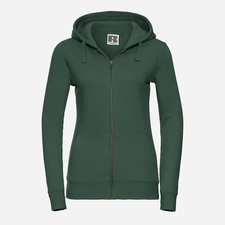 Акція на Толстовка на блискавці з капюшоном жіноча Russell Premium Authentic Zipped Hooded 0R266F S Смарагдова від Rozetka