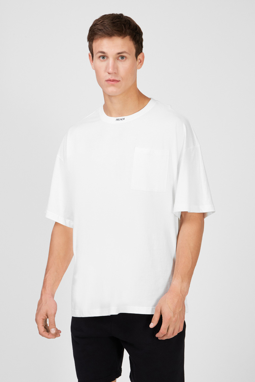 

Мужская белая футболка Oversized Preach S 205763