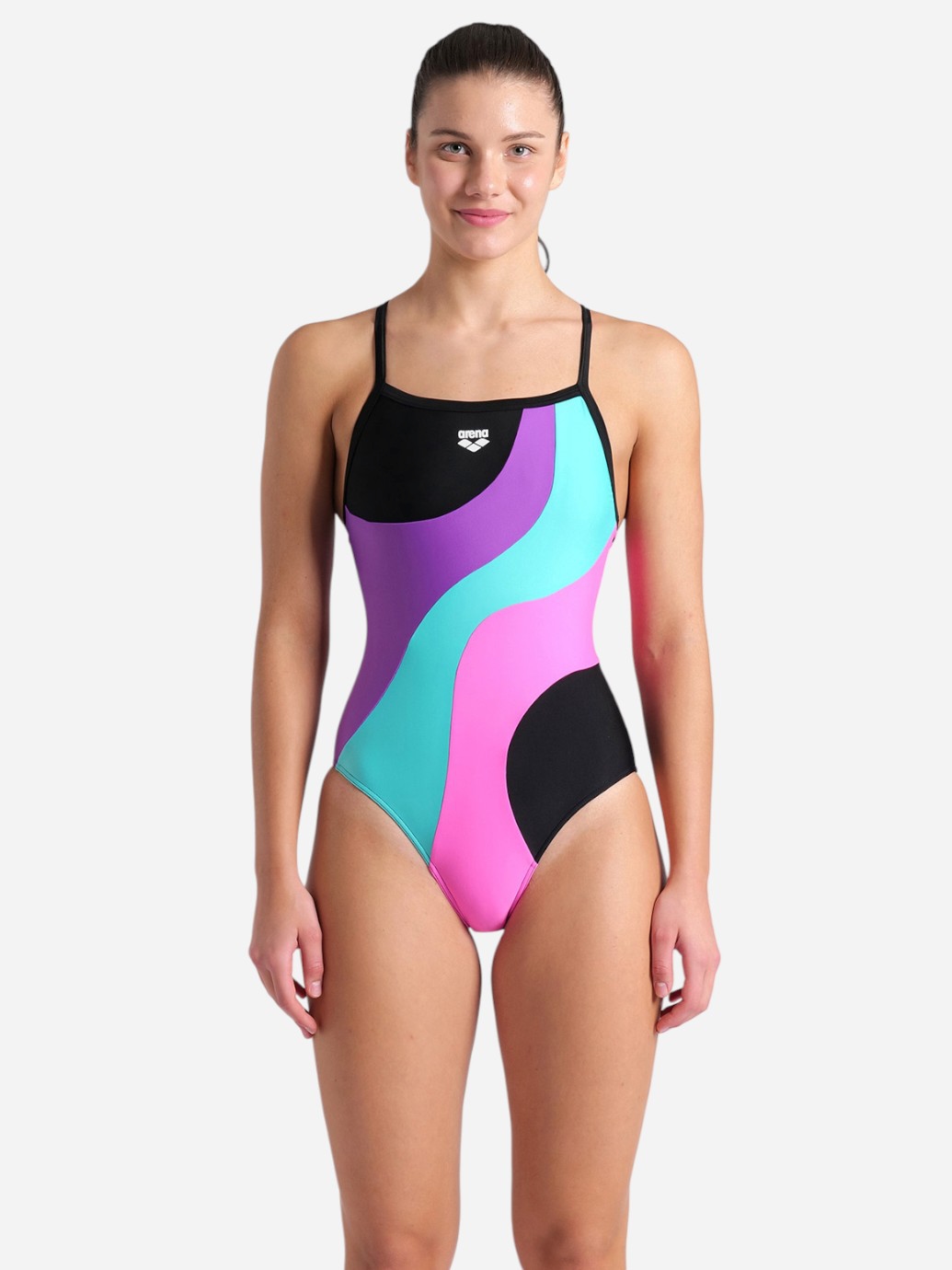 Акція на Купальник суцільний жіночий Arena Multi Slices Swimsuit Lightdro 008094-598 36 Чорний/Бузковий/Бірюзовий/Рожевий від Rozetka