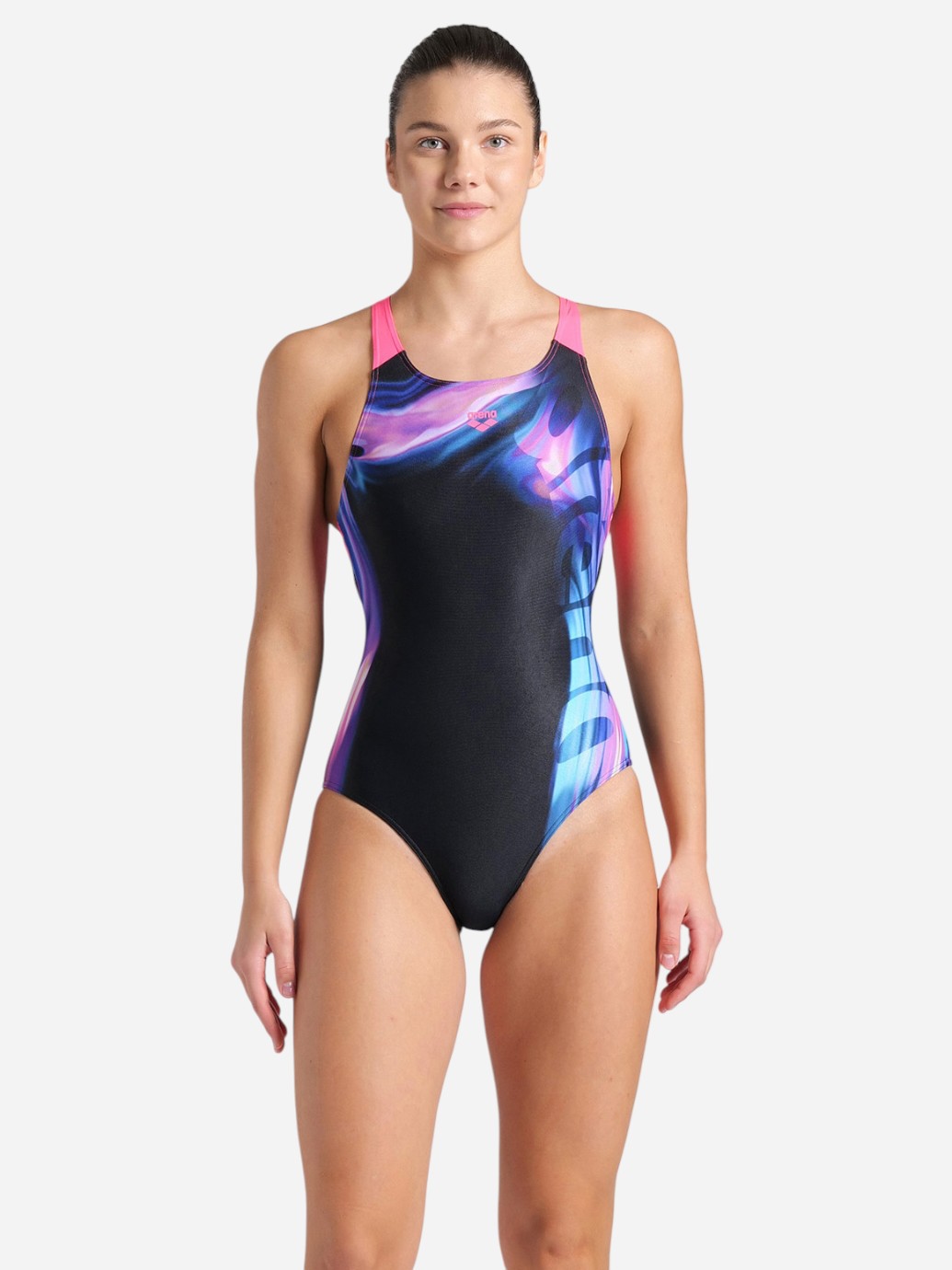 Акція на Купальник суцільний жіночий Arena Dreamhline Swimsuit V Back 008328-500 36 Чорний/Фіолетовий/Бірюзовий від Rozetka