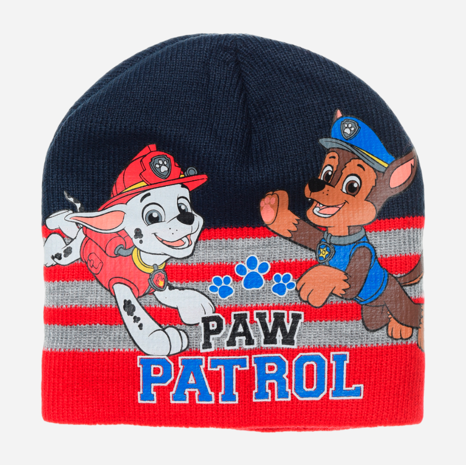 Акція на Дитяча демісезонна шапка-біні в'язана для хлопчика Disney Paw Patrol XH4005 54 см Наві від Rozetka