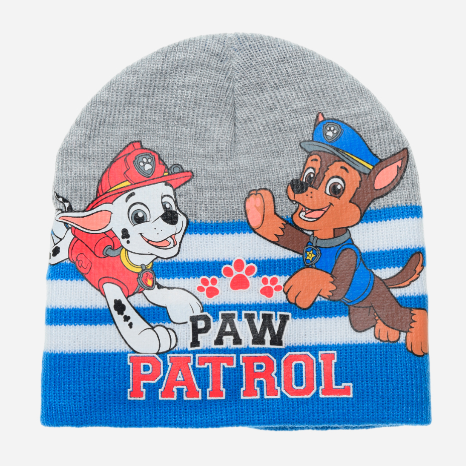 Акція на Дитяча демісезонна шапка-біні в'язана для хлопчика Disney Paw Patrol XH4005 54 см Світло-сіра від Rozetka