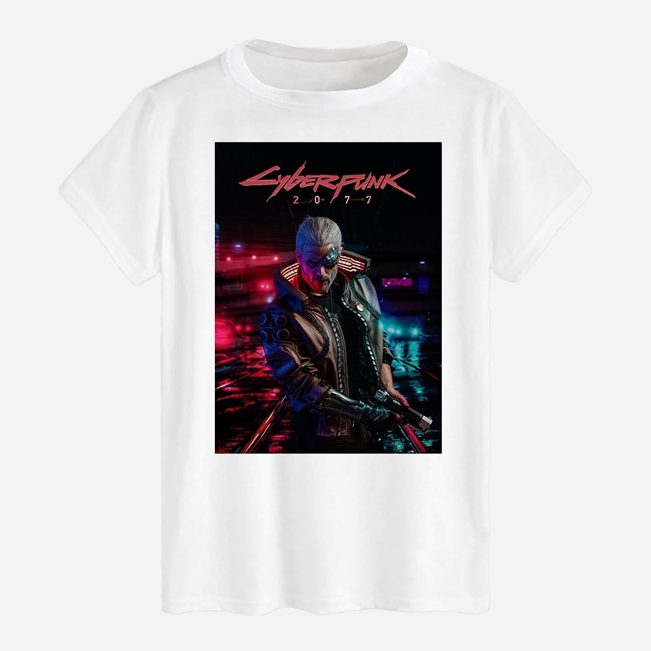 Акція на Футболка бавовняна довга чоловіча Likey Cyberpunk 2077 M150-2508 3XL Біла від Rozetka