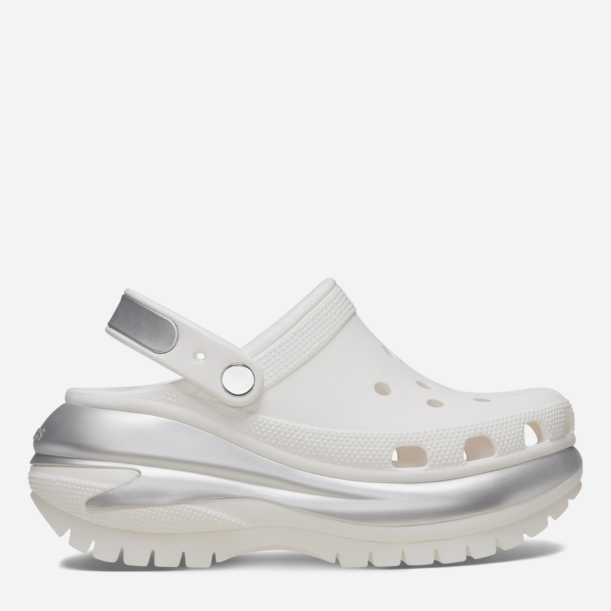 Акція на Жіночі крокси Crocs Mega Crush Metallic 210368-138 38-39 (M6/W8) 24 см White/Silver від Rozetka