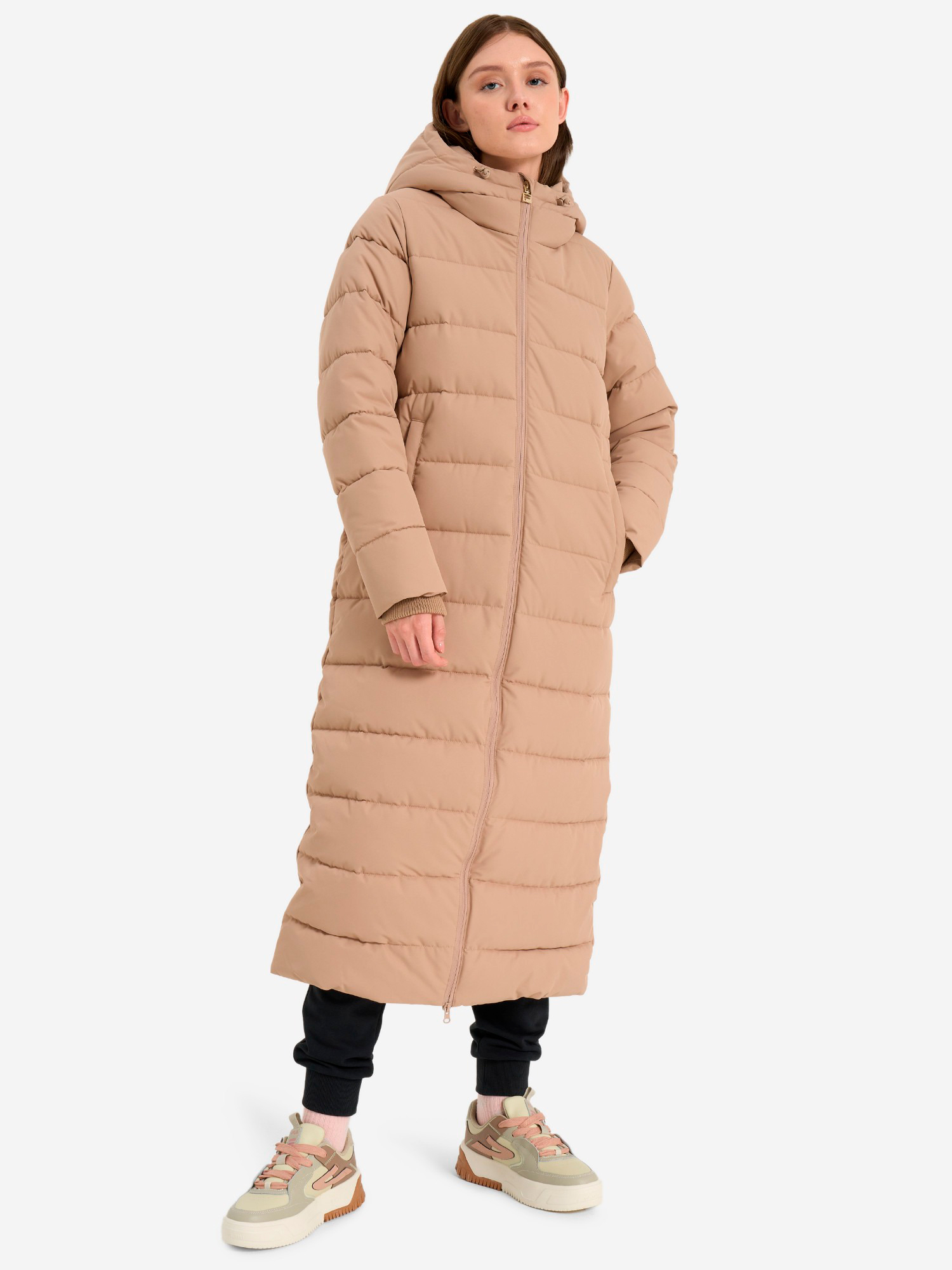 Акція на Куртка зимова довга жіноча Fila Women's coat 129483-T1 46 Бежева від Rozetka