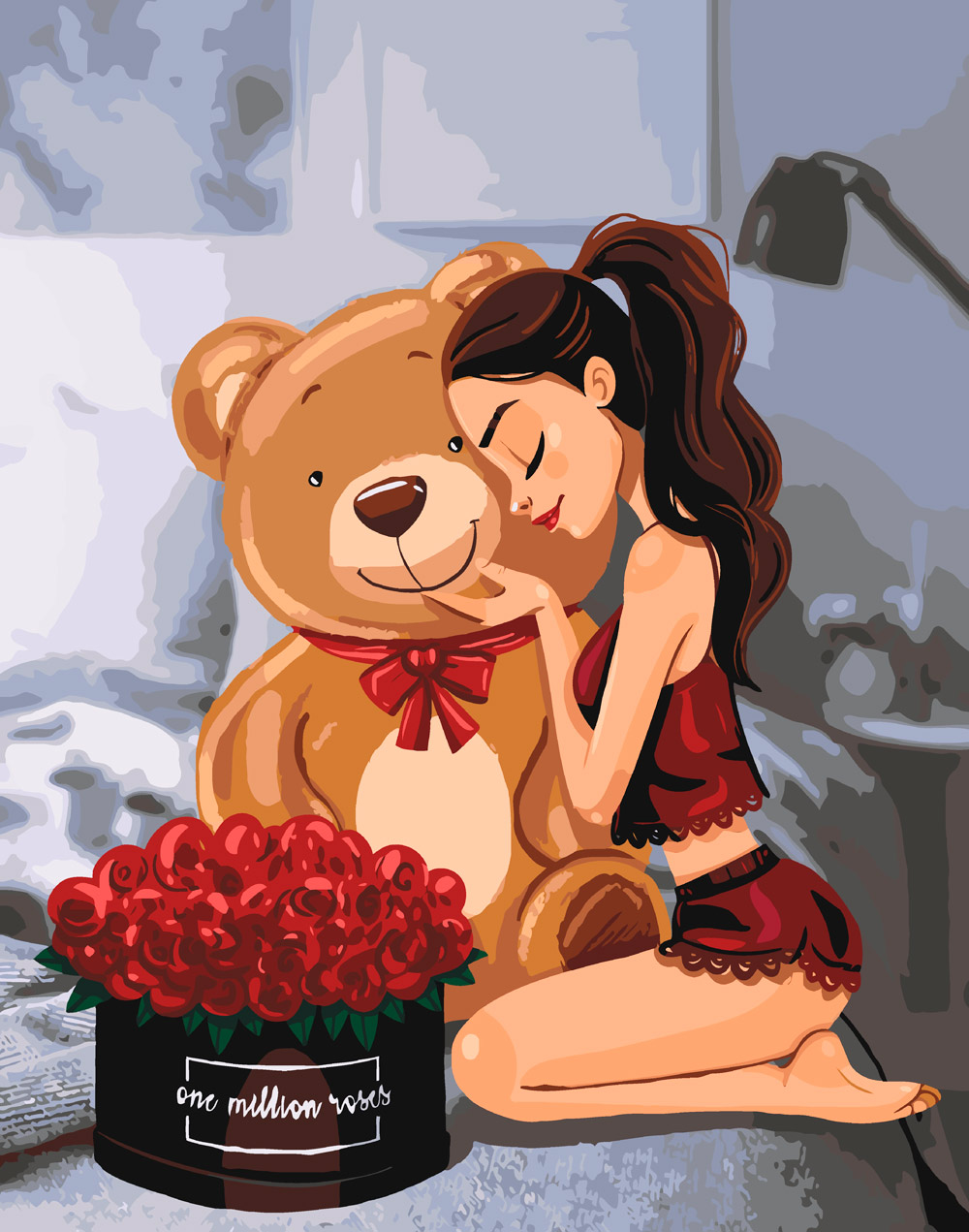 

Картина по номерам Идейка One million roses 40*50 см (в коробке) арт.KH4606