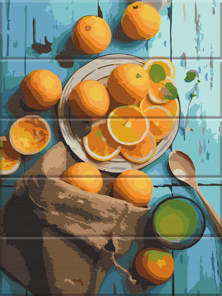 

Картина по номерам ArtStory Апельсины 40*30 см на дереве (в коробке) арт.ASW119