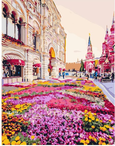 

Картина по номерам BrushMe Розовая клумба 40*50 см (без коробки) арт.BK-GX25493
