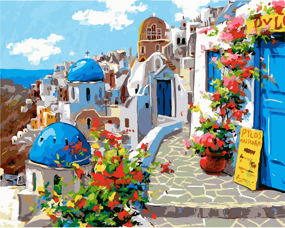 

Картина по номерам BrushMe Весна в Санторини 40*50 см (в коробке) арт.BRM22383
