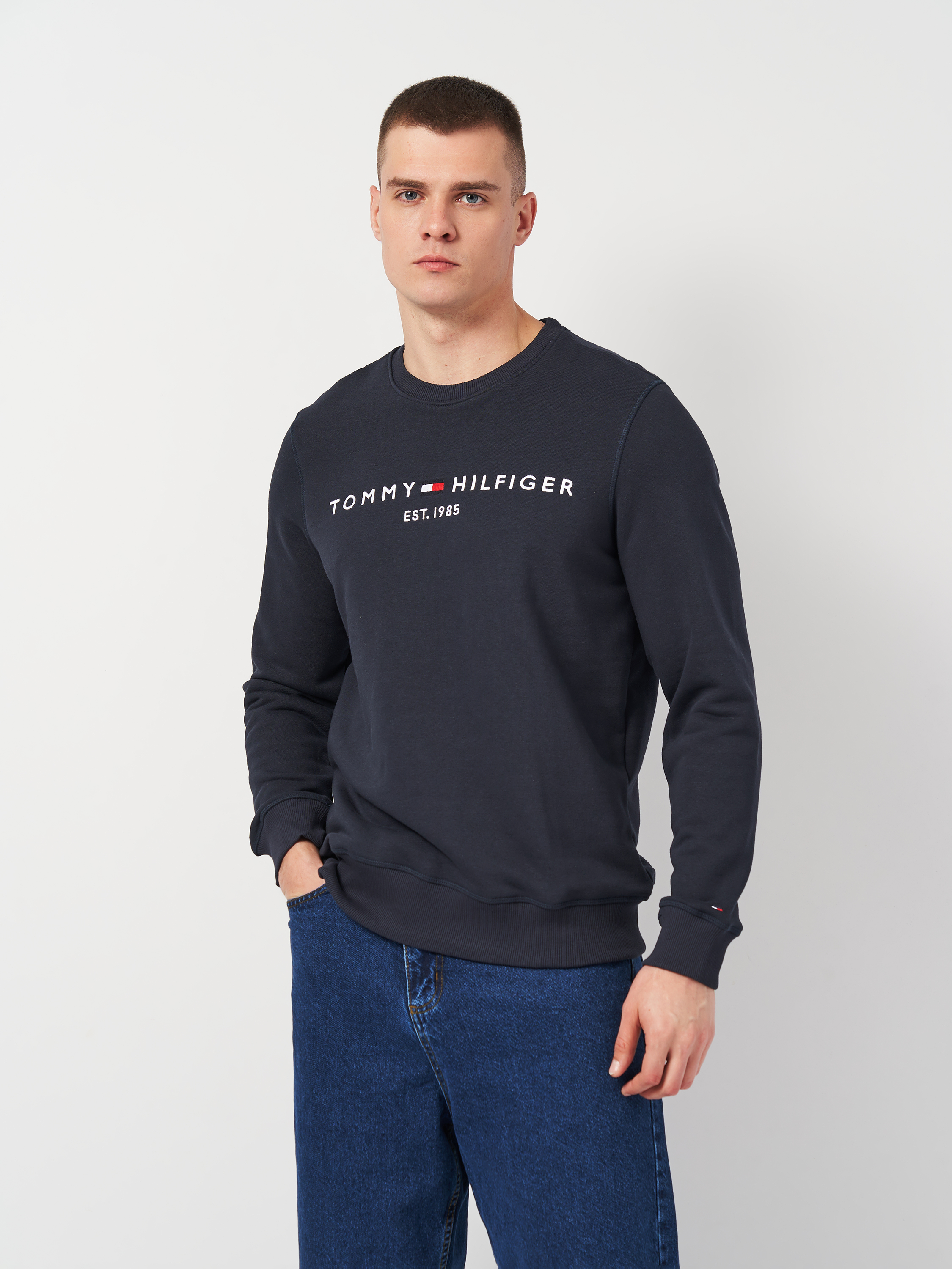 Акція на Світшот чоловічий Tommy Hilfiger 11402.4 2XL Темно-синій від Rozetka