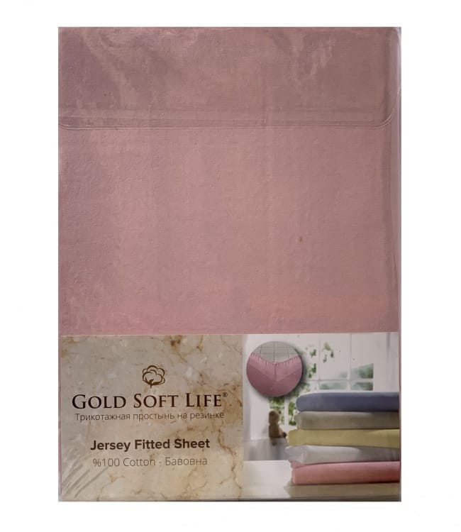 

Простынь Gold Soft Life Terry Fitted Sheet 160*200*20см трикотажная на резинке розовая арт.ts-02042