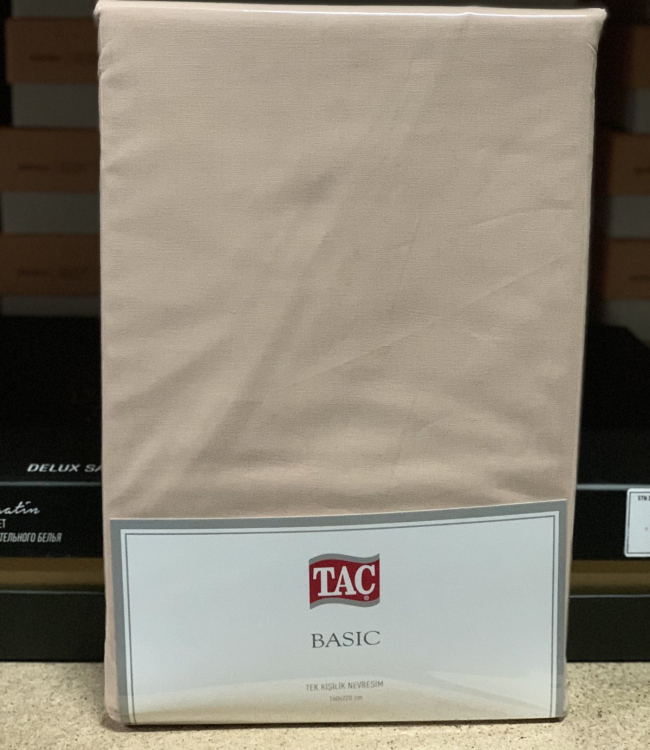 

Пододеяльник Tac Basic полуторный 160*220 см бежевый арт.TAC60232239
