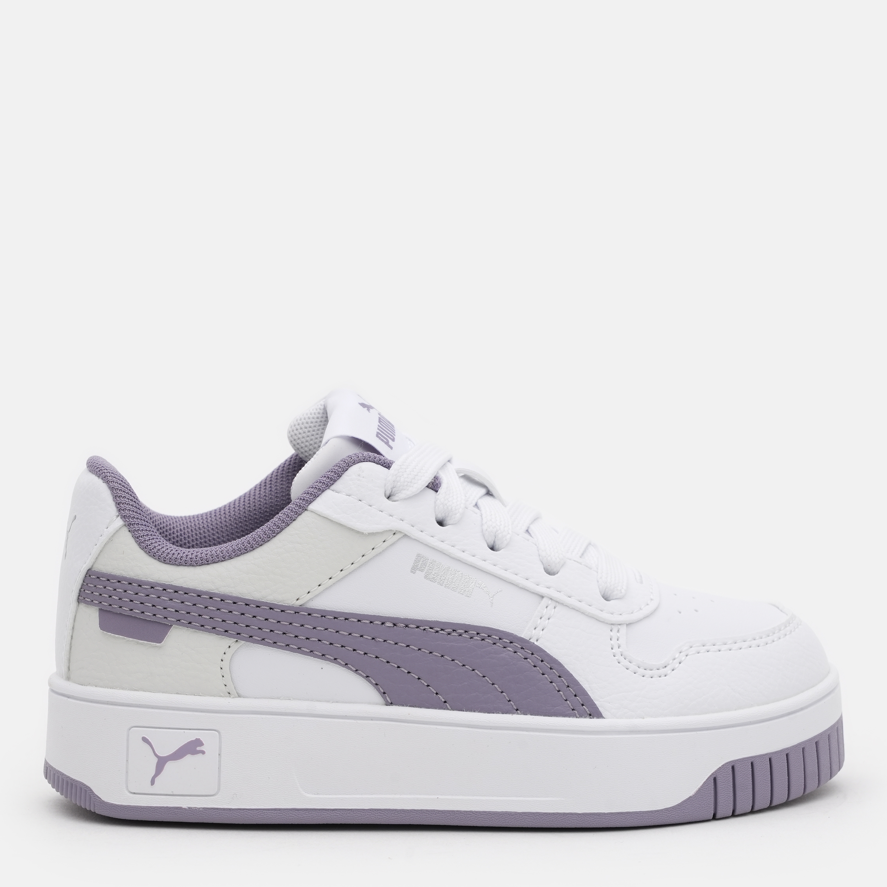 Акція на Дитячі кеди для дівчинки Puma 39384712 29 Puma White-Pale Plum-Puma Silver від Rozetka