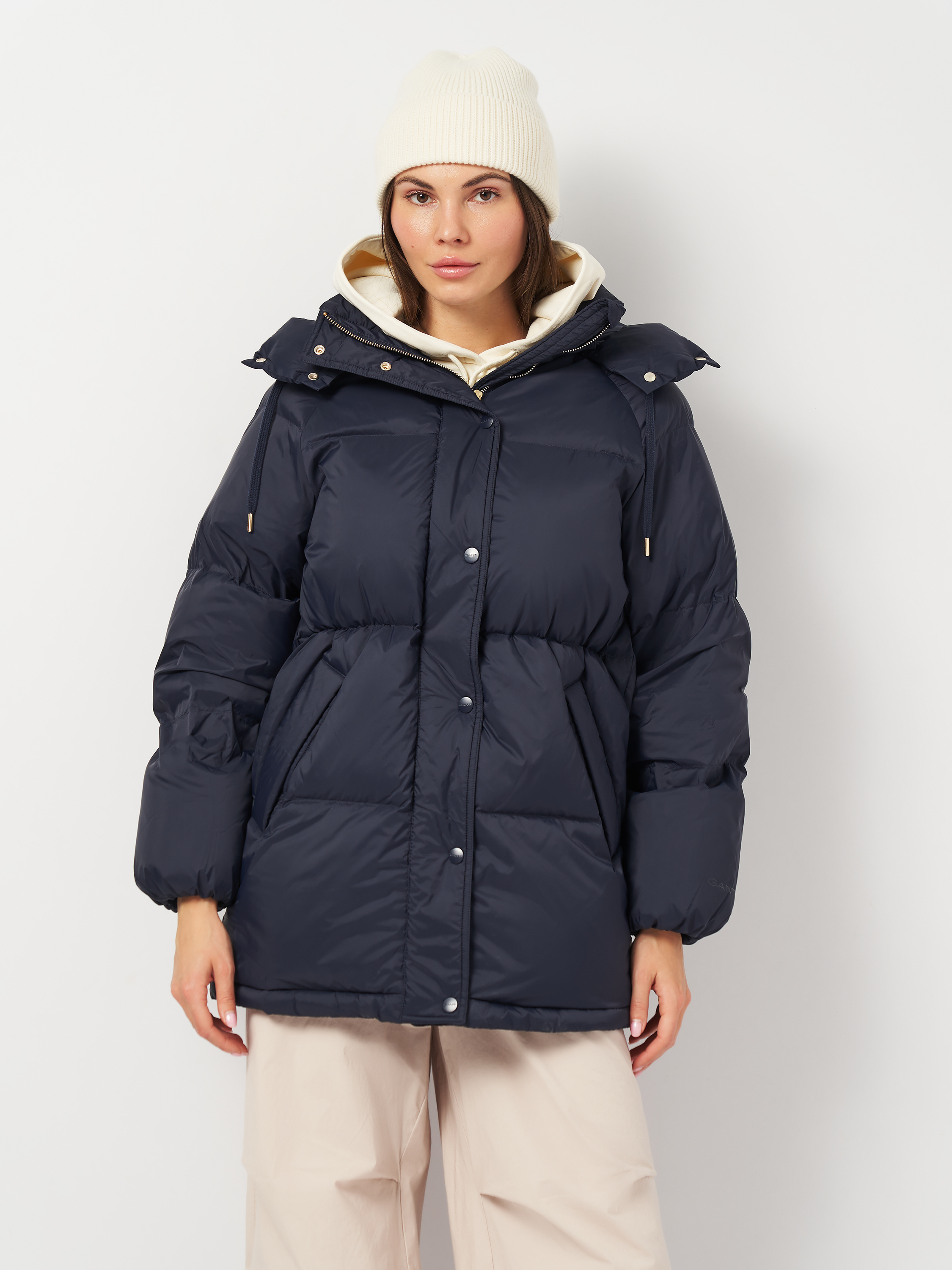 Акція на Куртка зимова жіноча GANT Mid Length Down Jacket 4700347-433 L Синя від Rozetka