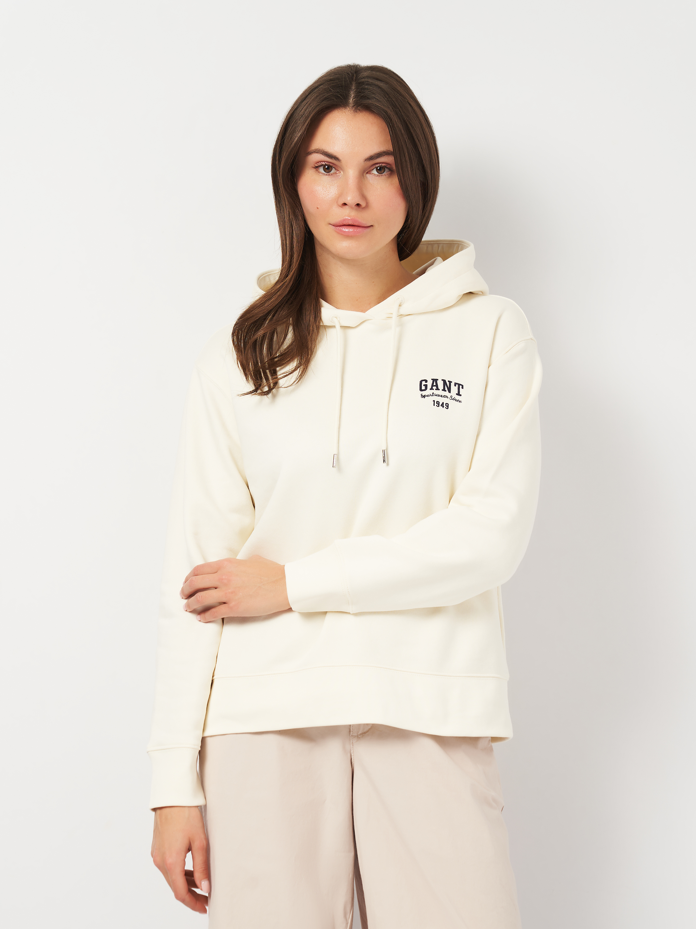 Акція на Худі жіноче GANT Small Graphic Hoodie 4201272-130 XL Біле від Rozetka