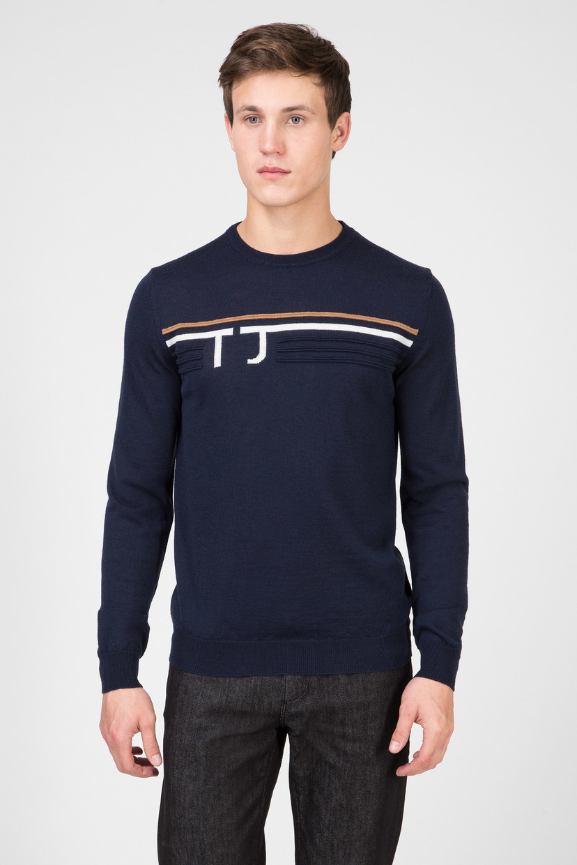 

Мужской темно-синий джемпер REGULAR FIT Trussardi  52M00260-0F000436, Мужской темно-синий джемпер REGULAR FIT Trussardi S 52M00260-0F000436