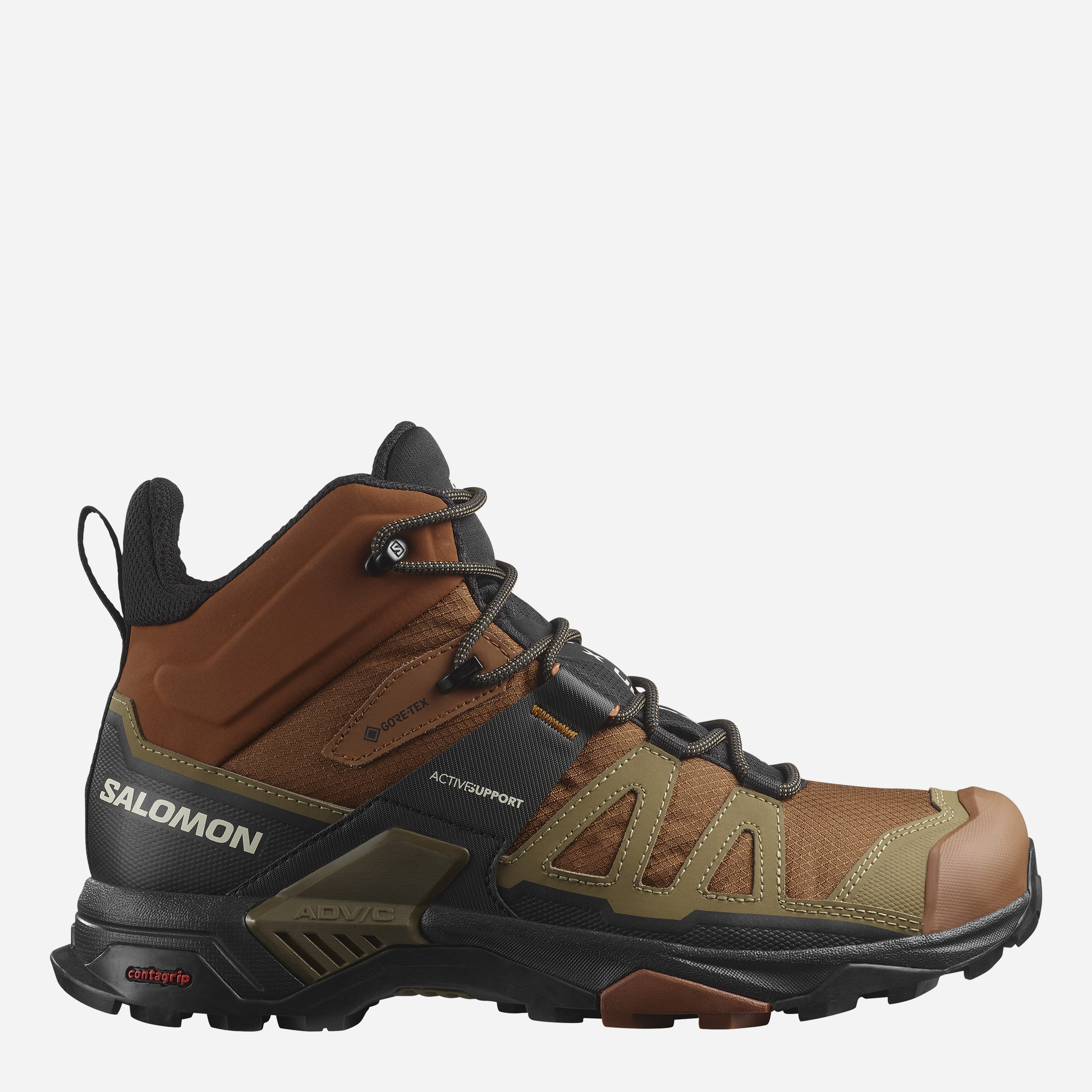 Акція на Чоловічі черевики з Gore-Tex Salomon X Ultra 4 Mid Gtx L47685400 40.5 (7.5US/7UK) 25.5 см Коричневі від Rozetka