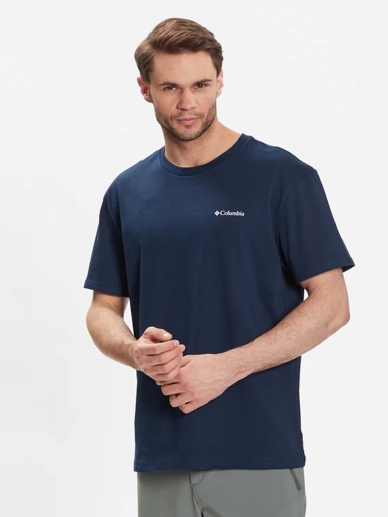 Акція на Футболка бавовняна чоловіча Columbia CSC Basic Logo Short Sleeve 1680053474 S Темно-синя від Rozetka