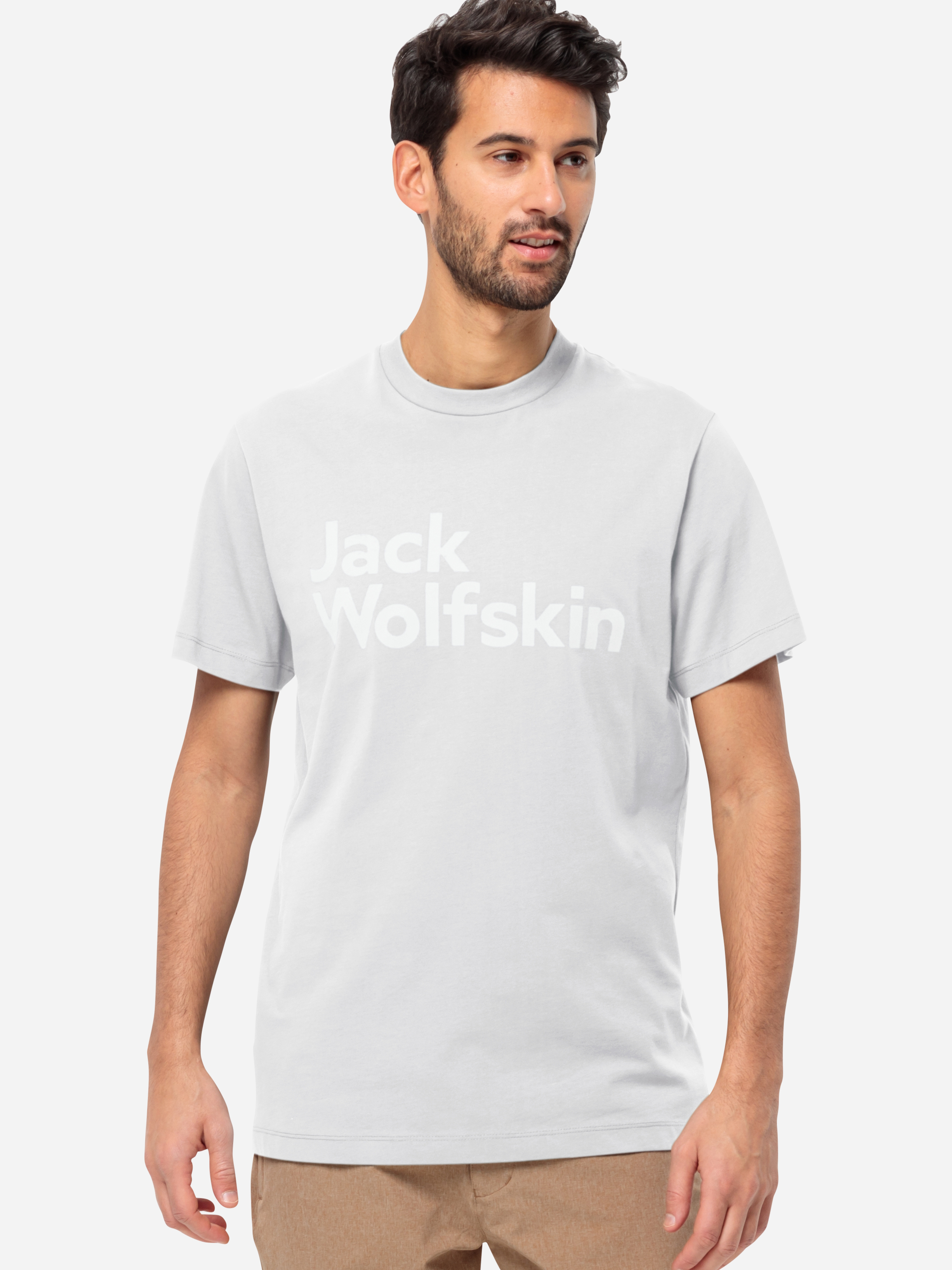 Акція на Футболка бавовняна довга чоловіча Jack Wolfskin Essential Logo T M 1809591-5000 L Біла від Rozetka