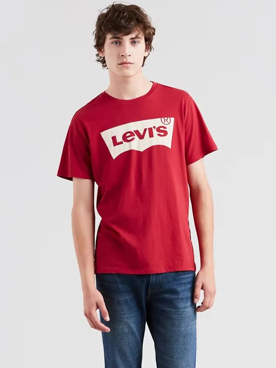 Акція на Футболка бавовняна чоловіча Levi's Graphic Set-In 1387468 L Червона з принтом від Rozetka