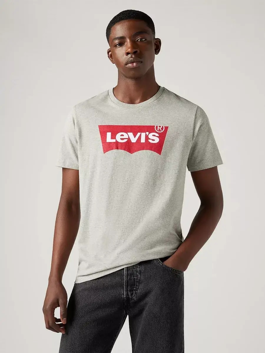 Акція на Футболка бавовняна чоловіча Levi's Graphic Setin Neck 1711200138 M Сіра з принтом від Rozetka