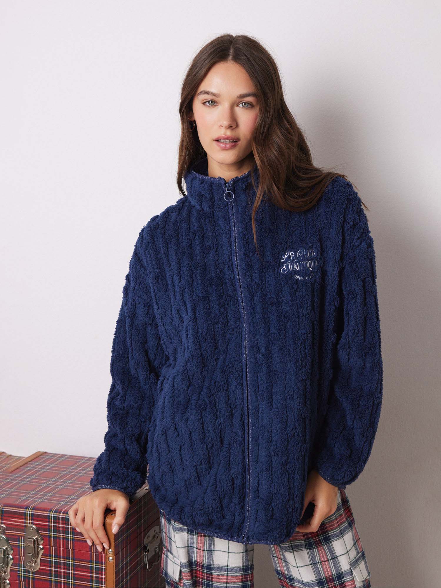 Акція на Піжамна кофта жіноча тепла Women'Secret Mmp Navy Robe 3148777 S Синя від Rozetka