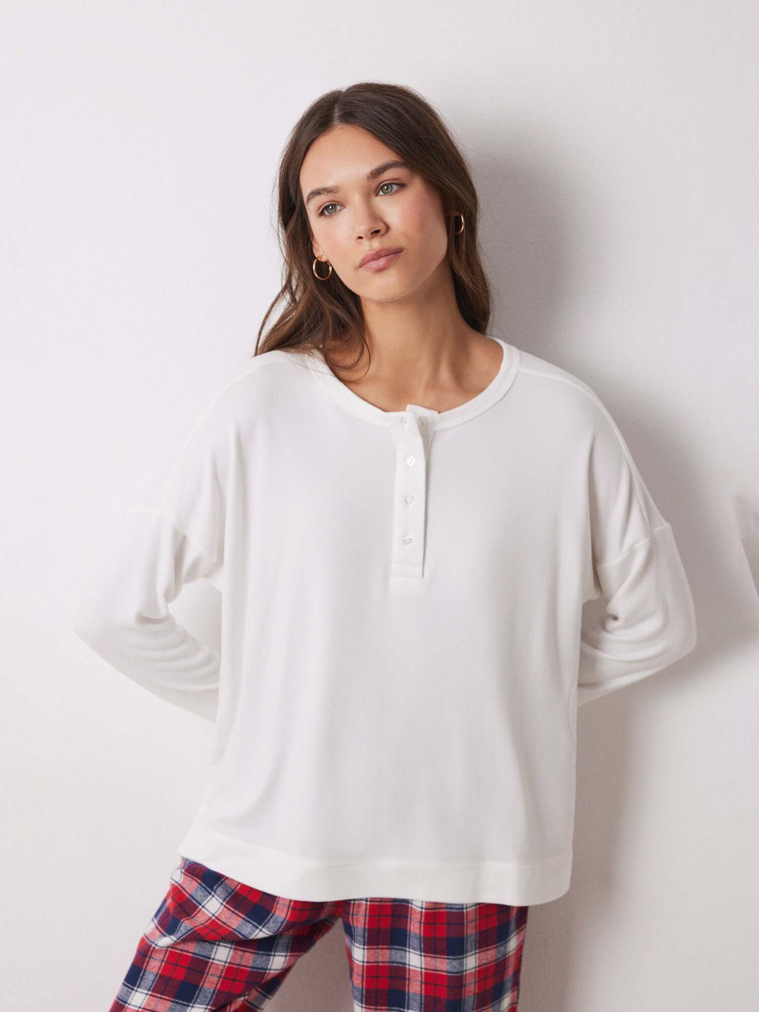 Акція на Піжамний лонгслів жіночий Women'Secret Mmp White Top 3278427 L Бежевий від Rozetka