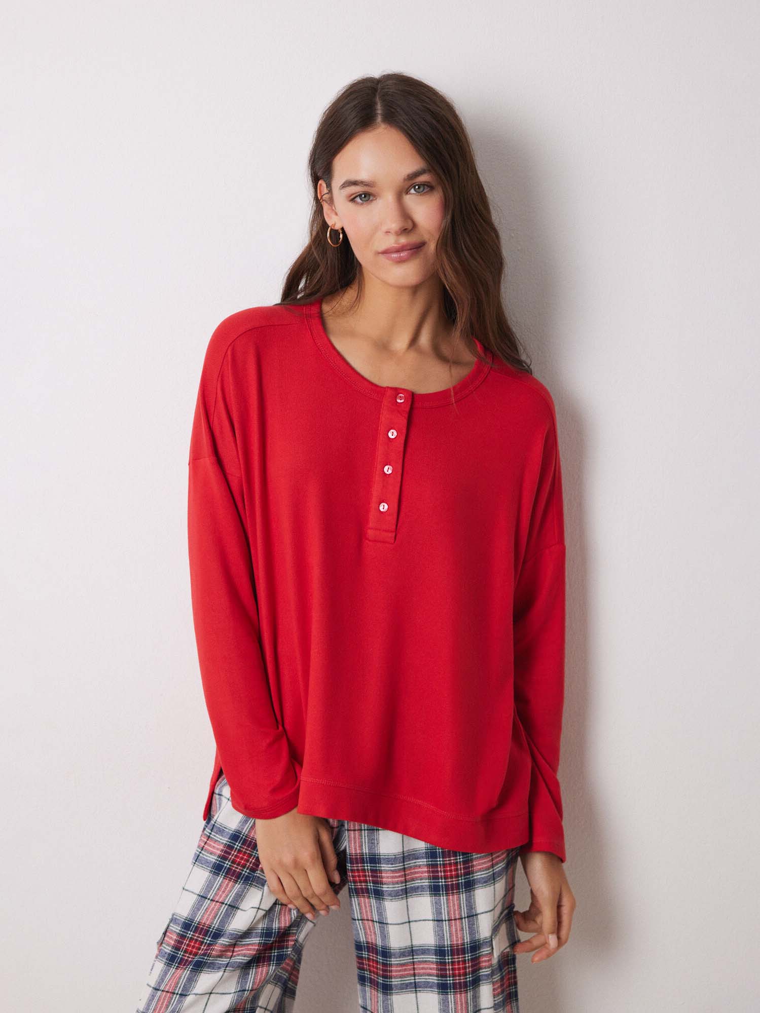 Акція на Піжамний лонгслів жіночий Women'Secret Mmp Red Top 3278429 L Червоний від Rozetka