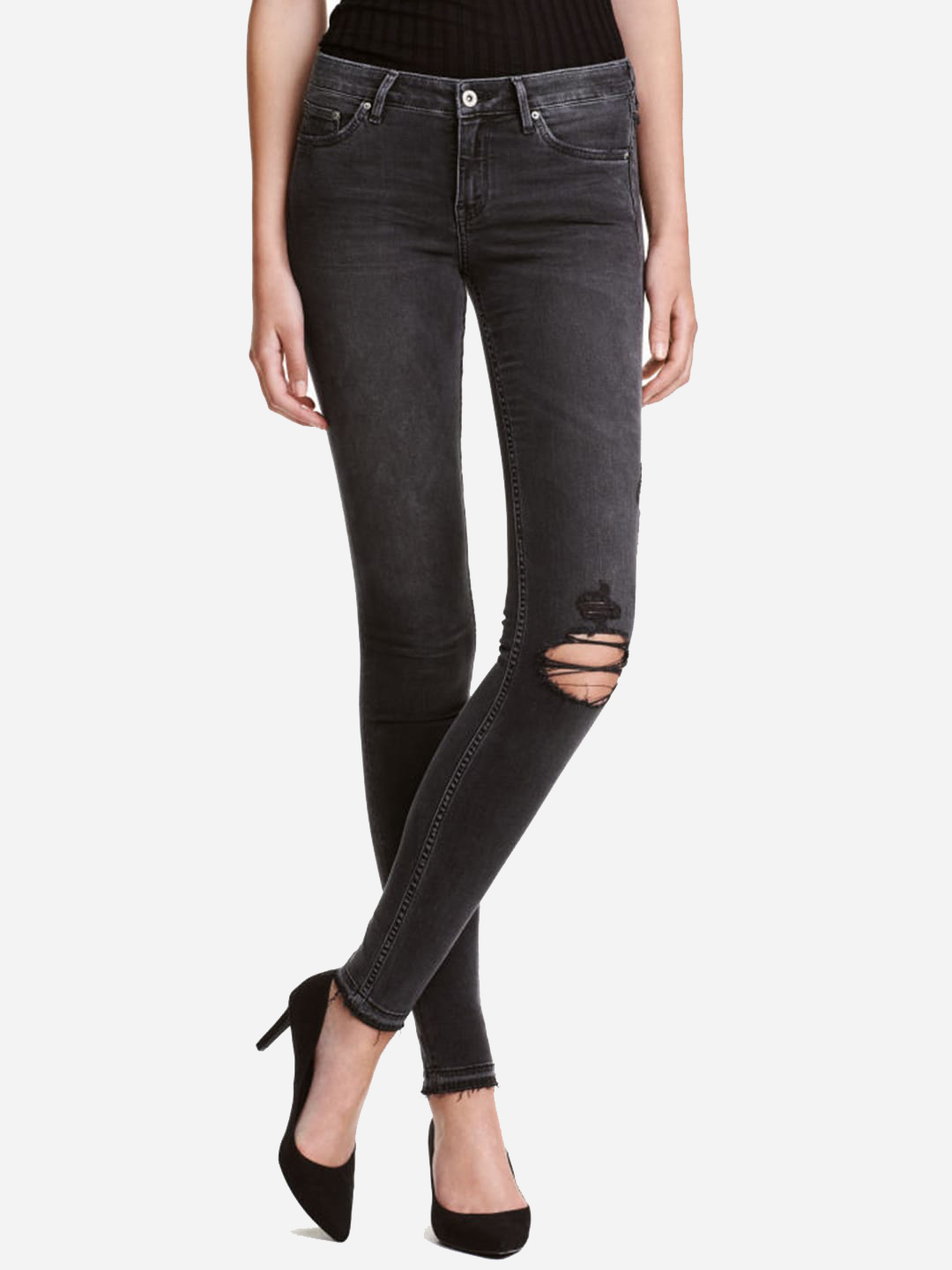 Акція на Джинси Skinny жіночі H&M 0424664_серый_05 W24L30 Сірі (KZ2000000935416_KAY2000000935416) від Rozetka