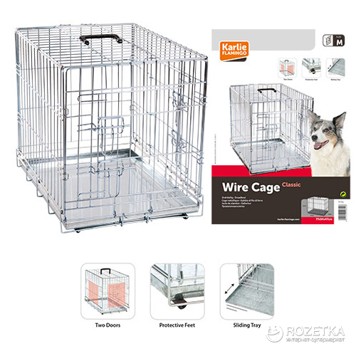

Клетка для собак Karlie Flamingo Wire Cage двухдверная Medium 77х47x54 см (541524 5006406)