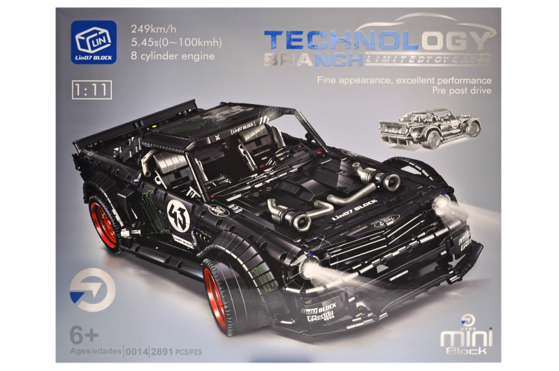 

Конструктор Technology Ford Mustang 1:11, 2891 деталей, Lin07 Block, 0014