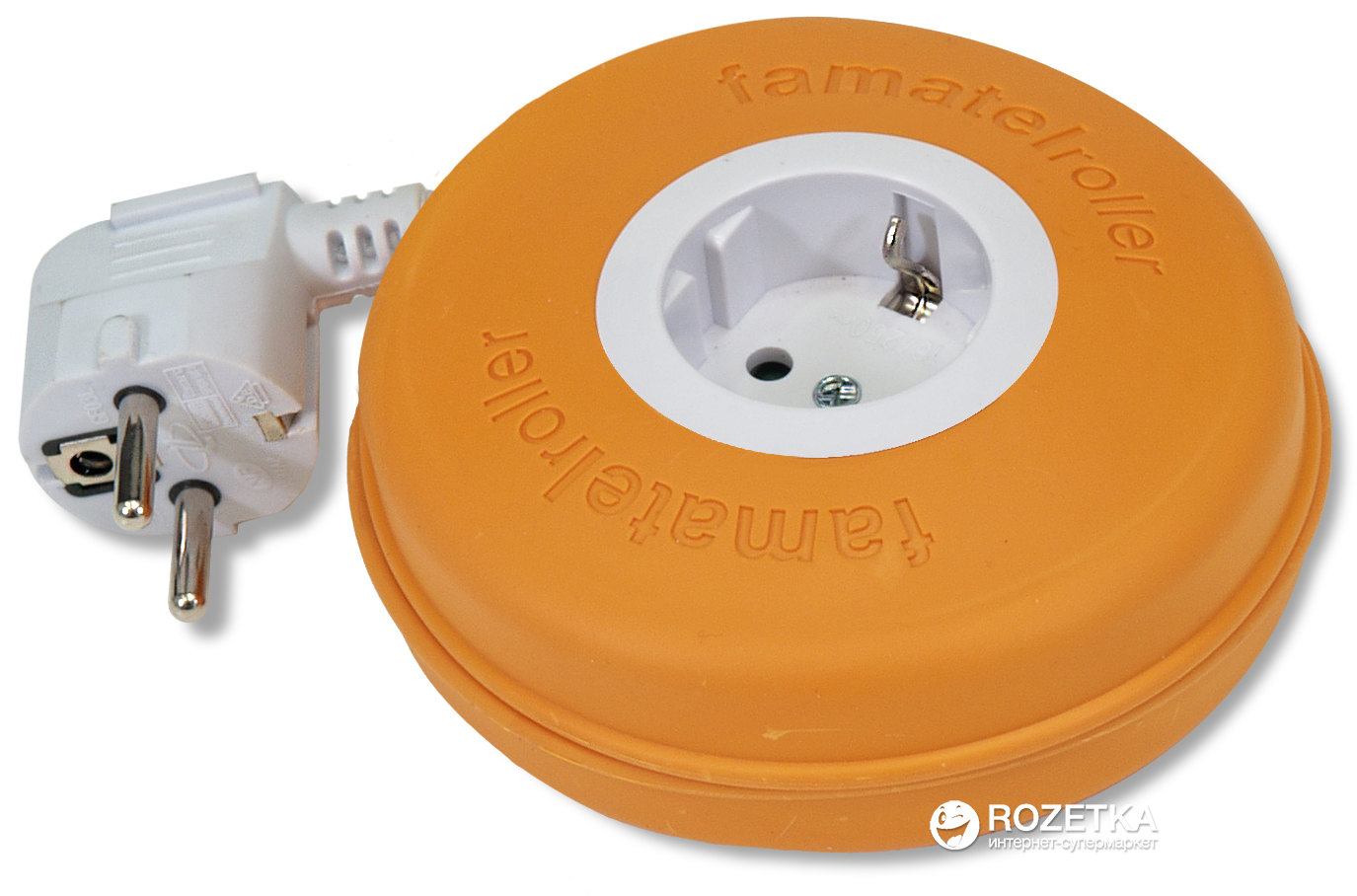 Сетевой удлинитель Famatel Roller 2 м 1 розетка Orange (RSE-2992-O ...