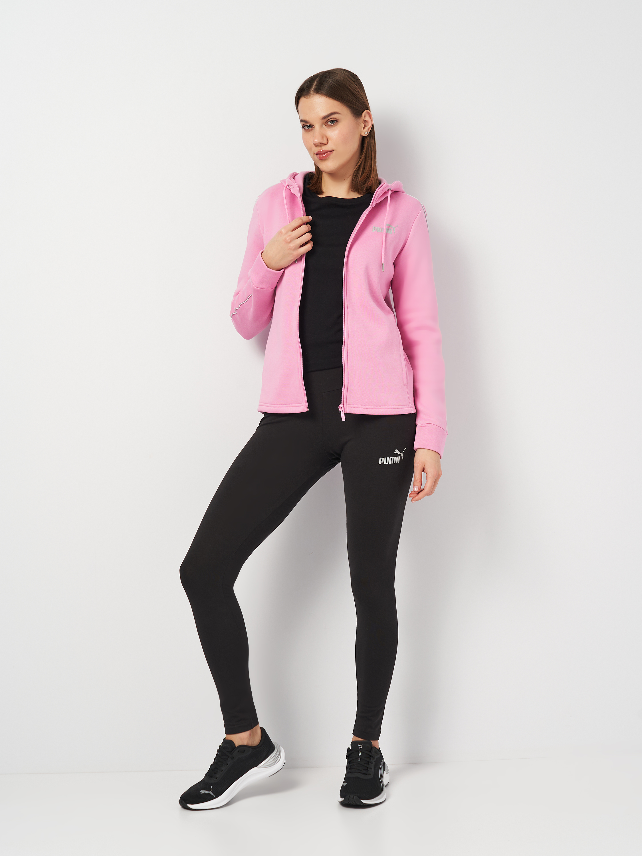 Акція на Спортивний костюм жіночий Puma Tracksuits 68304648 L Чорний/Рожевий від Rozetka