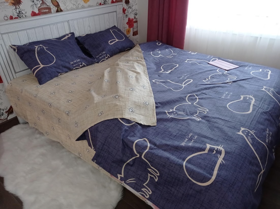 

Постельное белье Elines бязь люкс Евро наволочки 70*70см Мурчик