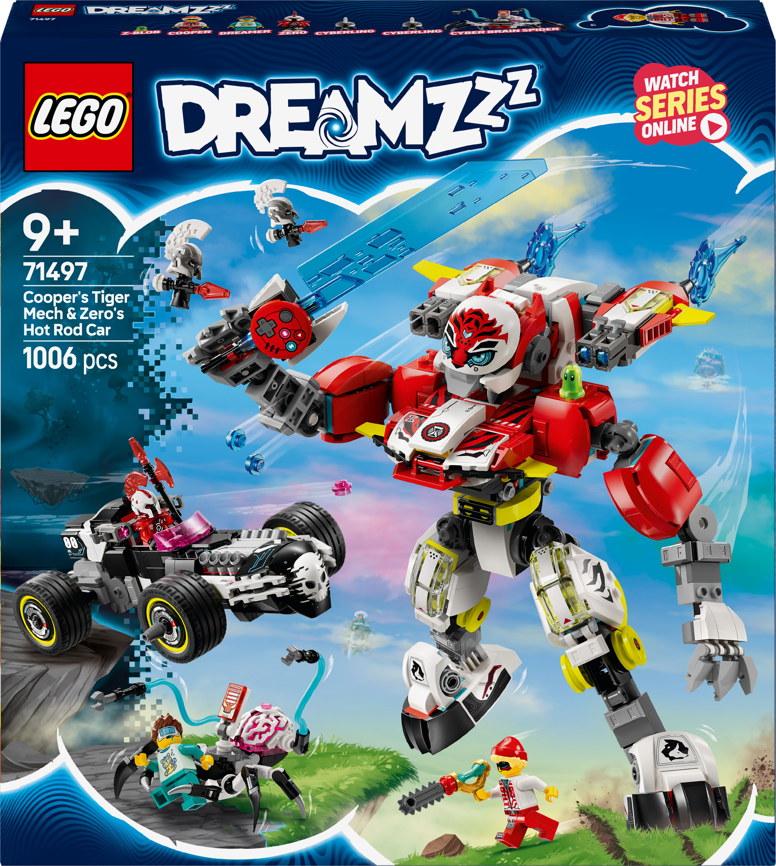 Конструктор LEGO DREAMZzzzz Робот-тигр Купера и Хот-род авто Зеро