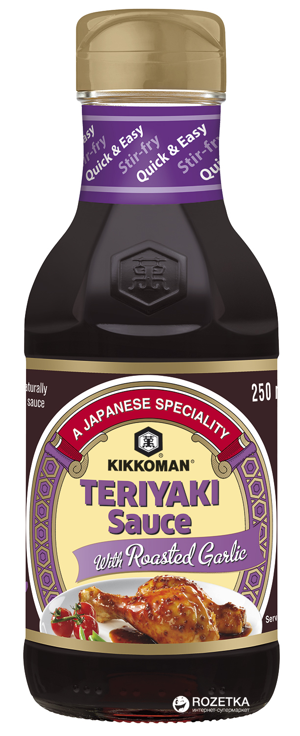 Соус Терияки Kikkoman с жареным чесноком 250 мл (8715035270305 ...