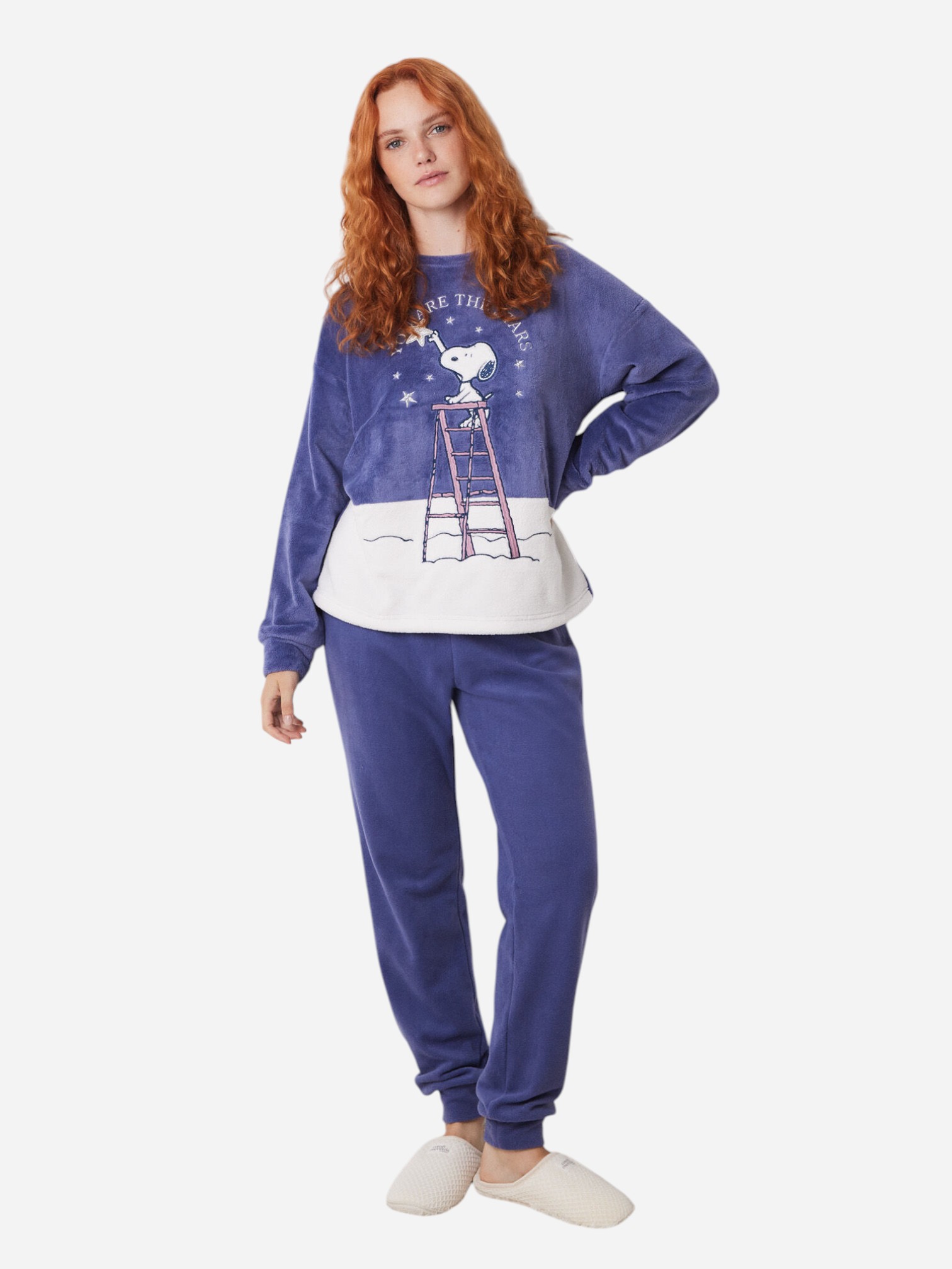 Акція на Піжама (світшот + штани) жіноча тепла Women'Secret MW PE Snoopy PJ 3138628 L Синя від Rozetka