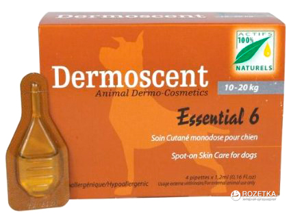 

Средство по уходу за кожей и шерстью собак весом 10-20 кг Dermoscent Essential-6 spot-on 4х1.2 мл