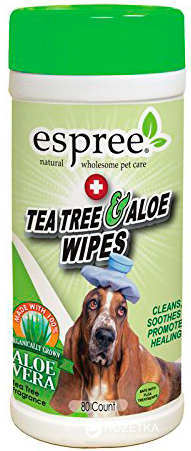 

Салфетки Espree Tea Tree & Aloe Wipes с маслом чайного дерева для собак 50 шт