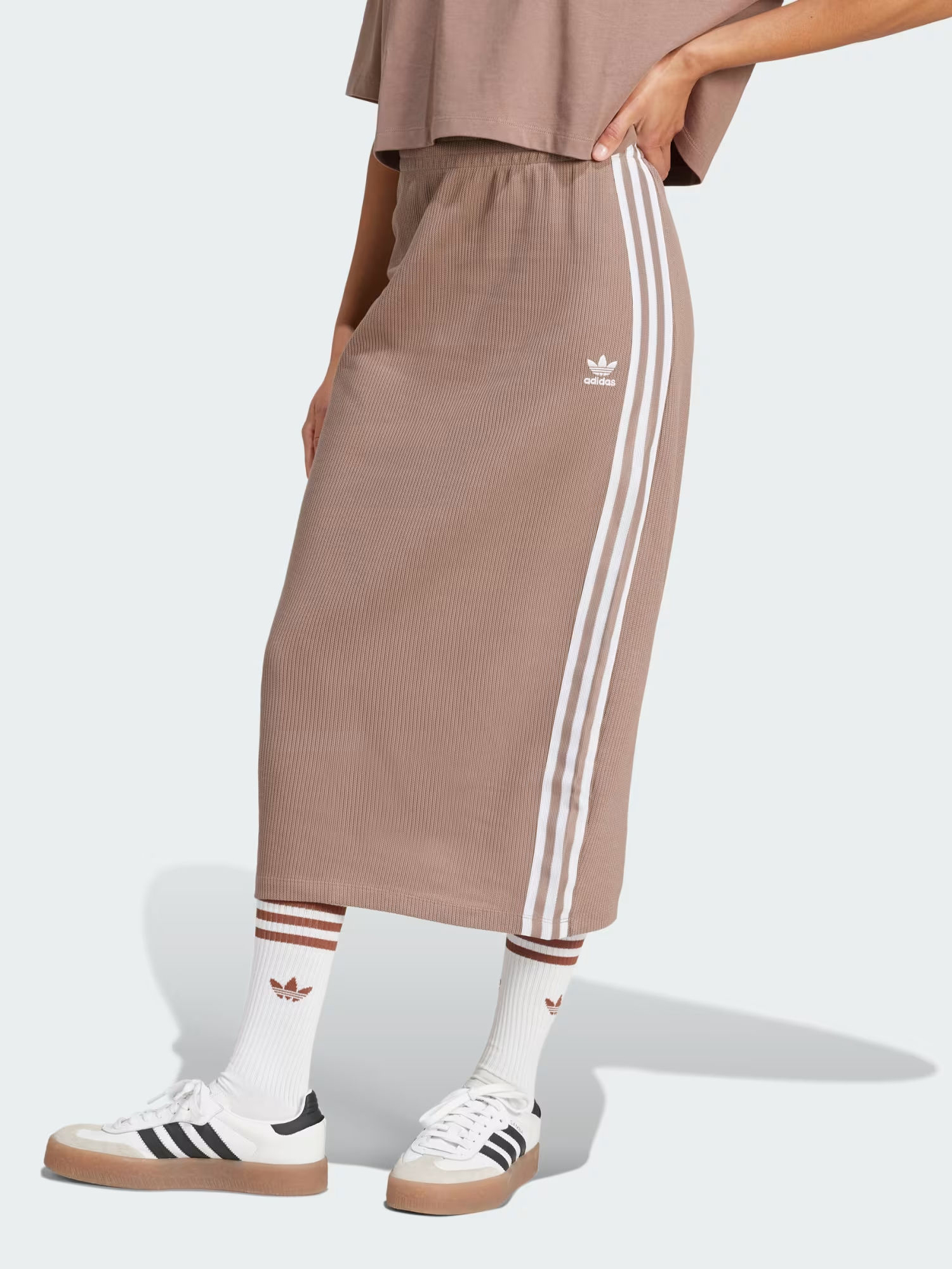 Акція на Спідниця міді осіння пряма жіноча Adidas Knitted Skirt JD4606 XL Trabrn від Rozetka