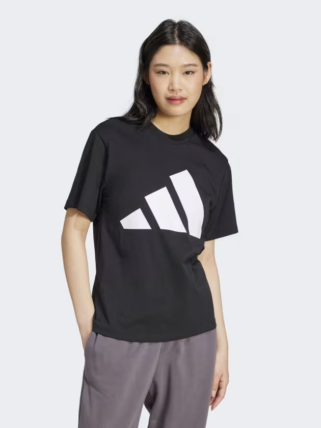 Акція на Футболка бавовняна жіноча Adidas W Bl Sj T JC5724 XL Black/White від Rozetka