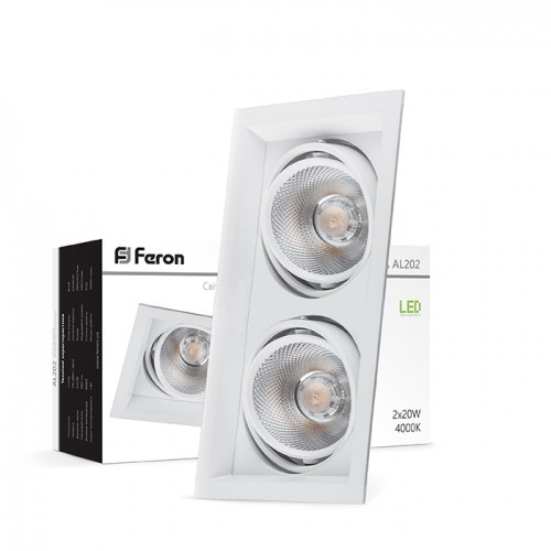 

Карданный светильник Feron AL202 2xCOB 20W белый
