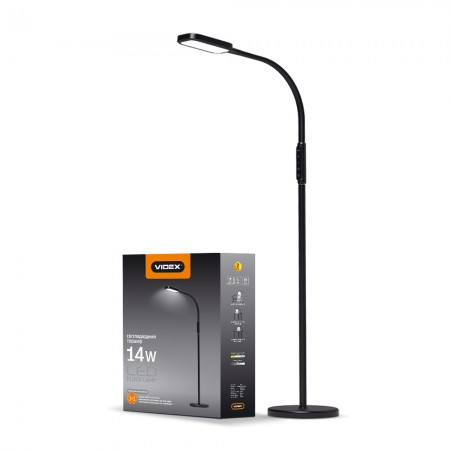

LED торшер напольный черный VIDEX 14W 3000-5500K 220V (VL-TF07B)