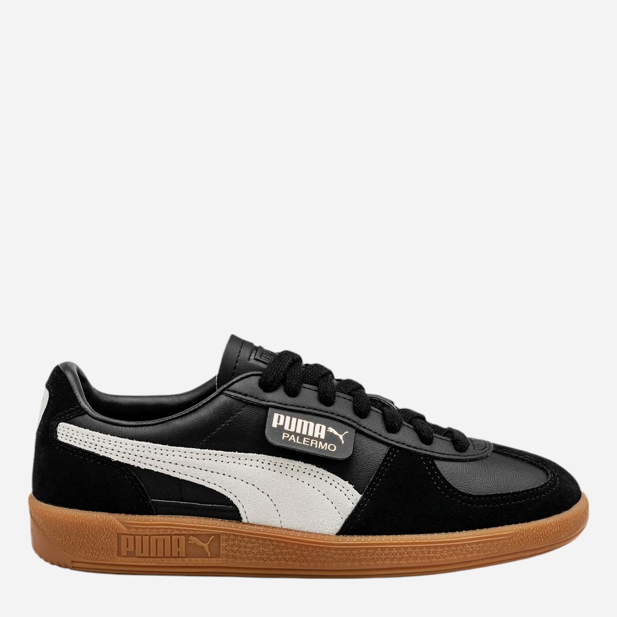 Акція на Жіночі кеди низькі Puma Palermo Leather 39646403 37.5 Чорні від Rozetka