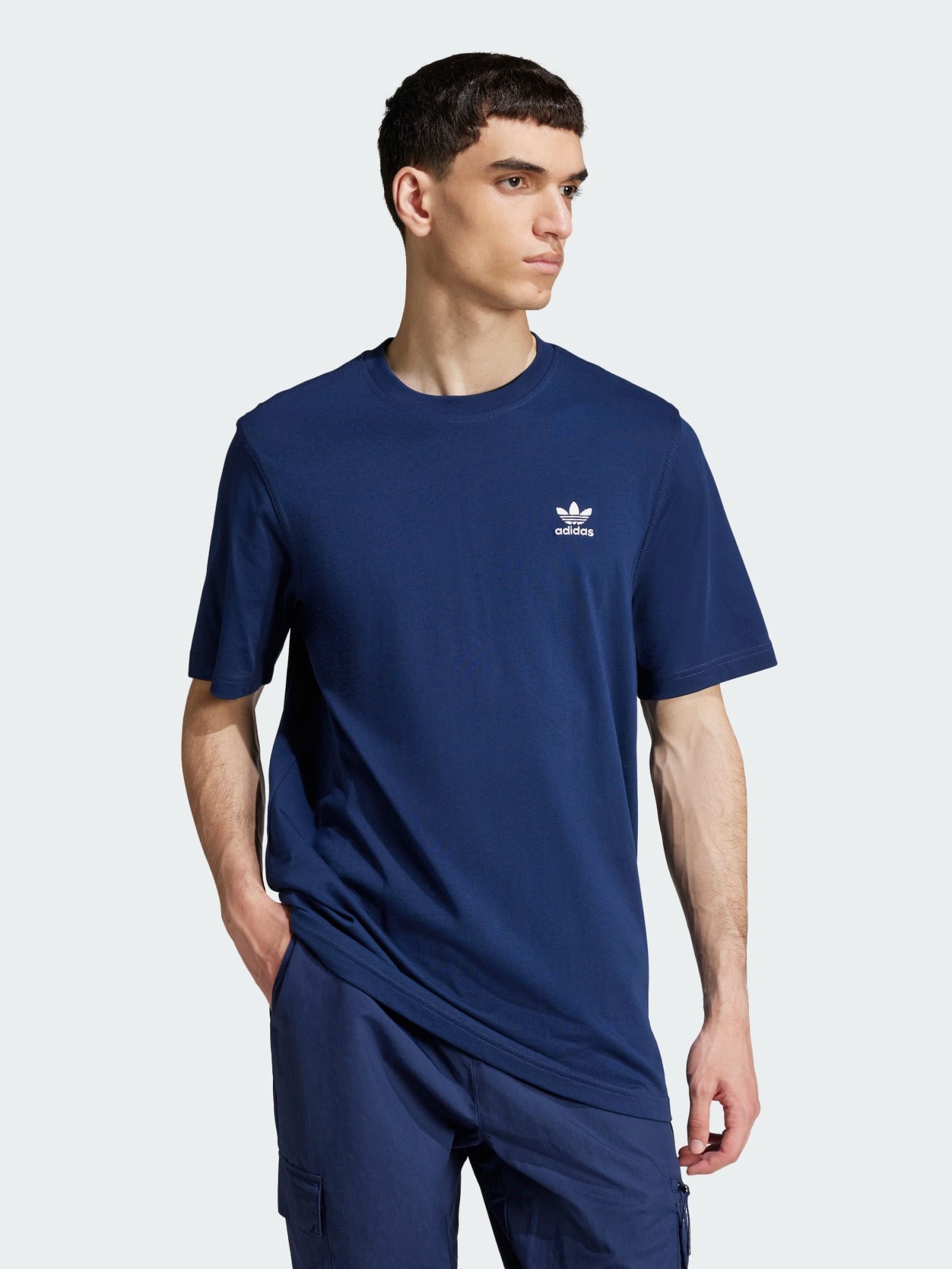 Акція на Футболка бавовняна довга чоловіча Adidas Originals Trefoil Ess Tee JC9989 S Nindig від Rozetka