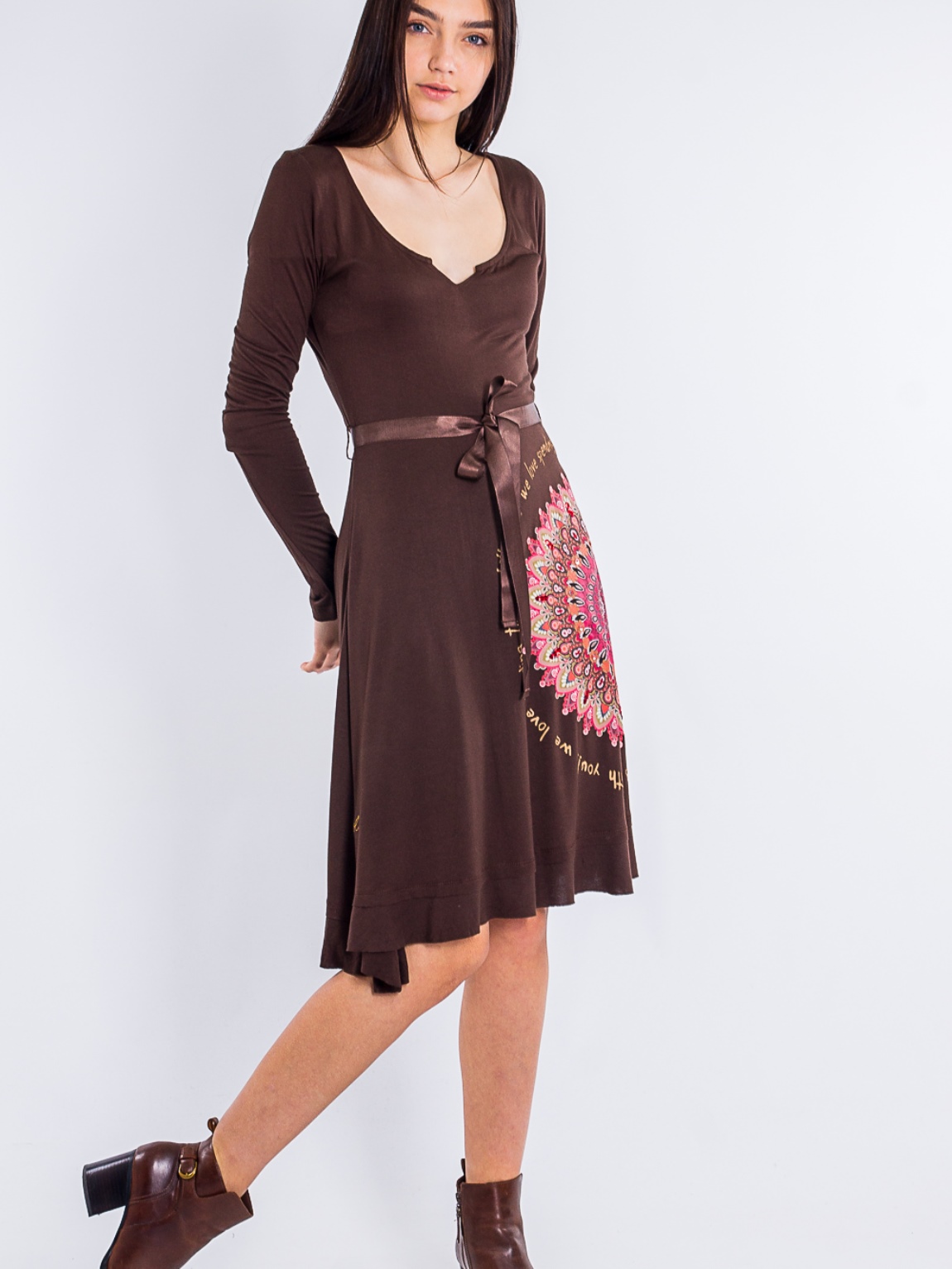 

Платье Desigual 47v2049  Коричневый, Платье Desigual 47v2049 M Коричневый